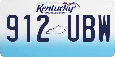 KY license plate 912UBW