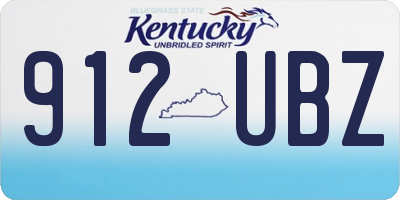 KY license plate 912UBZ