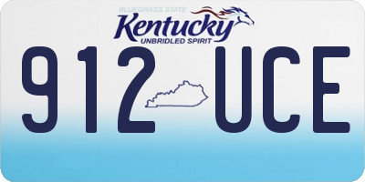 KY license plate 912UCE