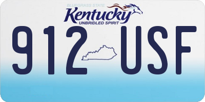 KY license plate 912USF
