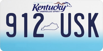 KY license plate 912USK