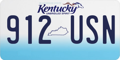 KY license plate 912USN