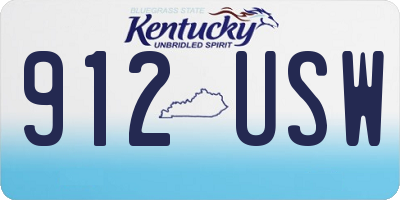 KY license plate 912USW