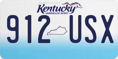 KY license plate 912USX