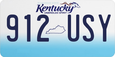 KY license plate 912USY