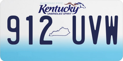 KY license plate 912UVW