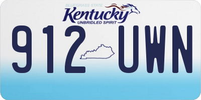 KY license plate 912UWN