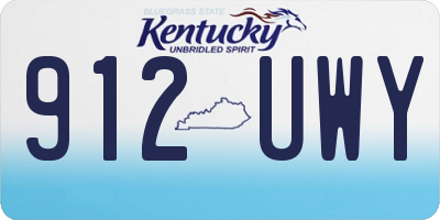 KY license plate 912UWY