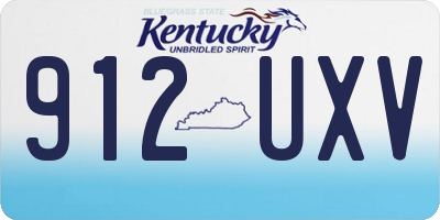 KY license plate 912UXV