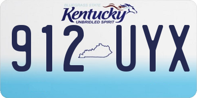 KY license plate 912UYX