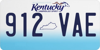 KY license plate 912VAE