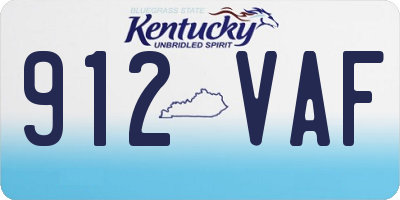 KY license plate 912VAF