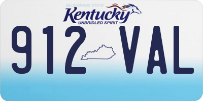 KY license plate 912VAL