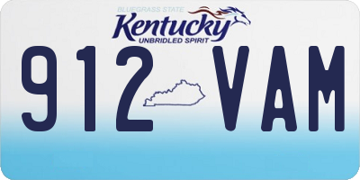 KY license plate 912VAM
