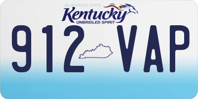 KY license plate 912VAP