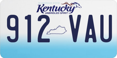 KY license plate 912VAU