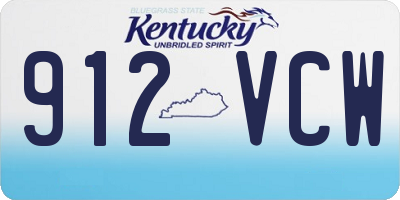 KY license plate 912VCW