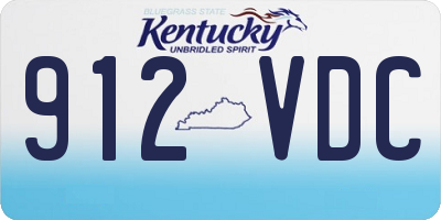 KY license plate 912VDC