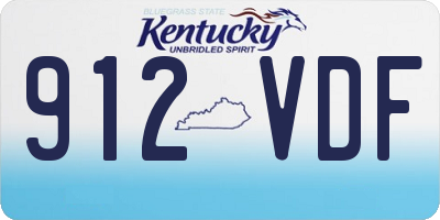 KY license plate 912VDF