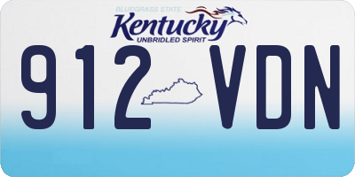 KY license plate 912VDN