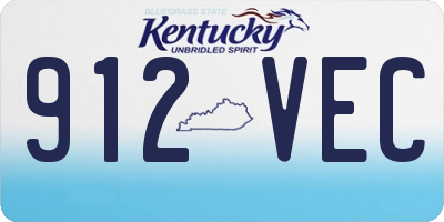 KY license plate 912VEC
