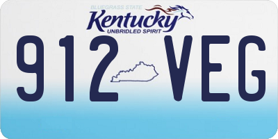 KY license plate 912VEG