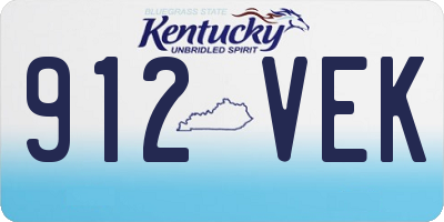 KY license plate 912VEK