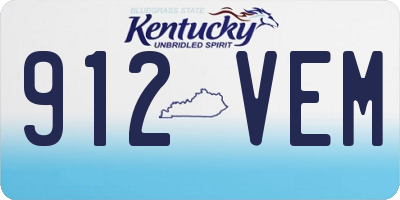 KY license plate 912VEM