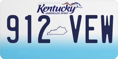 KY license plate 912VEW