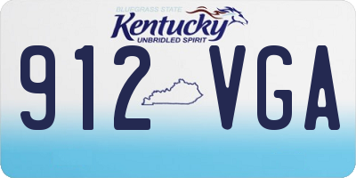 KY license plate 912VGA