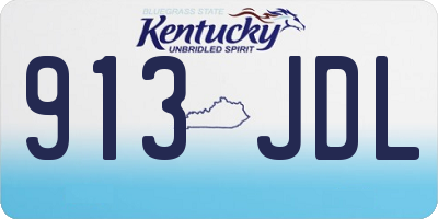 KY license plate 913JDL