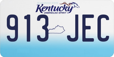 KY license plate 913JEC