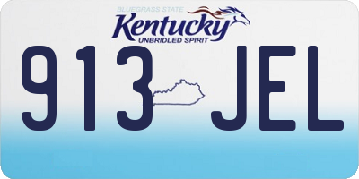 KY license plate 913JEL