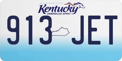 KY license plate 913JET