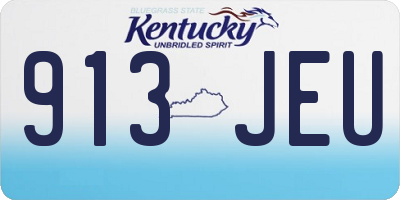 KY license plate 913JEU