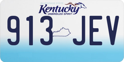 KY license plate 913JEV