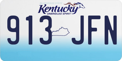KY license plate 913JFN