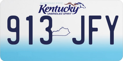 KY license plate 913JFY