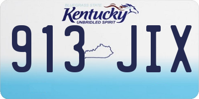 KY license plate 913JIX