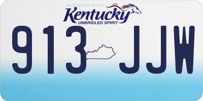 KY license plate 913JJW