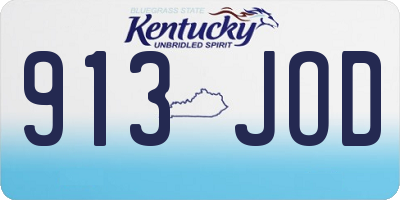 KY license plate 913JOD