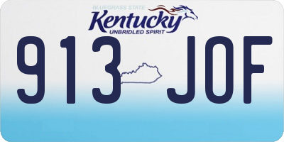 KY license plate 913JOF