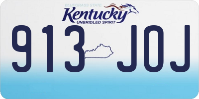 KY license plate 913JOJ