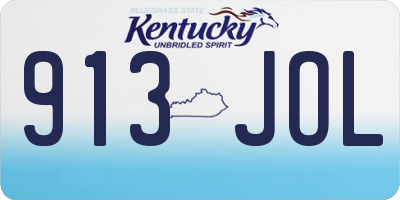 KY license plate 913JOL