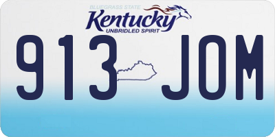 KY license plate 913JOM
