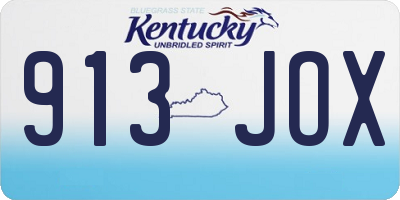 KY license plate 913JOX