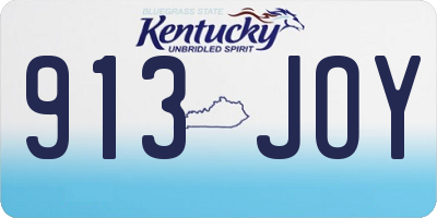 KY license plate 913JOY
