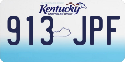 KY license plate 913JPF