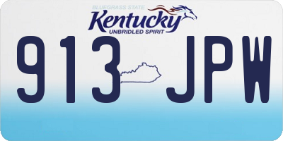 KY license plate 913JPW