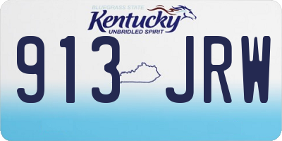 KY license plate 913JRW